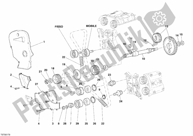 Alle onderdelen voor de Distributieriem van de Ducati Superbike 999 S USA 2006